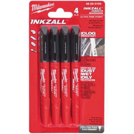 Milwaukee INKZALL™ jelölő filc készlet 0,6 mm 4 db fekete 48223154