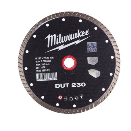 Milwaukee DUT gyémánt vágótárcsa vágókorong 230 x 22,23 mm 