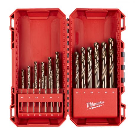 Milwaukee Red-Cobalt 19 részes DIN 338 HSS Co fémfúró készlet (4932352470 utódja)