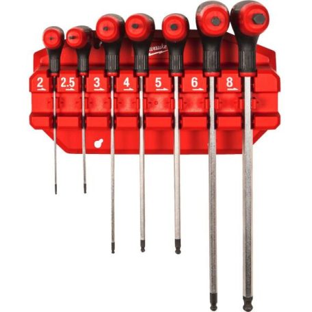 Milwaukee imbuszkulcs készlet 7 részes ComfortGrip markolattal és mágneses tartóval 4932498677