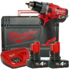 Milwaukee M12 FPD2-402X akkus ütvefúró-csavarozó 12V/45 Nm (1,5-13 mm) szénkefementes 2 x 4 Ah akku + töltő Heavy Duty kofferben