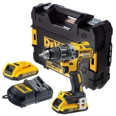   DeWALT DCD791D2-QW akkus fúrócsavarozó tokmányos 18 V 27 Nm/ 70 Nm szénkefementes 2 x 2 Ah akku + töltő TSTAK kofferben