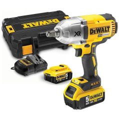   DeWALT DCF899P2-QW akkus ütvecsavarozó 18 V 400 Nm / 950 Nm 1/2 inch szénkefementes 2 x 5 Ah akku + töltő TSTAK kofferben