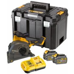   DeWALT DCG200T2 akkumulátoros falhoronymaró horonymaró 54 V 125 mm vágási szélesség 8 - 35 mm szénkefementes 2 x 6 Ah akku + töltő TSTAK kofferben