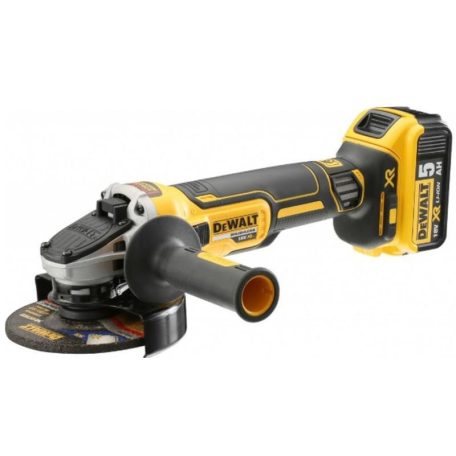 DeWALT DCG405P3-QW sarokcsiszoló akkus 18 V 125 mm 9000 RPM szénkefementes 3 x 5 Ah akku + töltő TSTAK kofferben
