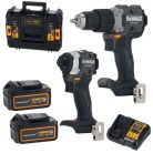DeWALT DCK200MP2T McLaren akkus erőcsomag gépszett DCD85M + DCF85M 18V 2 x 5,0 Ah TSTAK kofferben