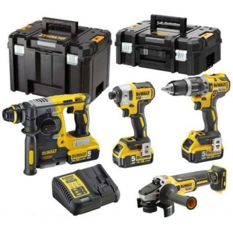 DeWALT DCK422P3T-QW gépcsomag 4 db-os 3 x 5,0 Ah akku + töltő TSTAK kofferben