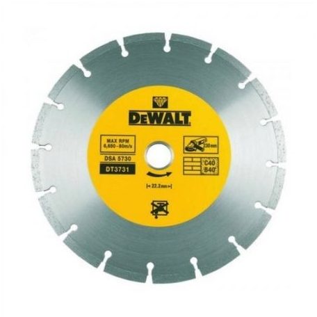 DeWALT vágótárcsa gyémánt szegmentált száraz gyémántszemcsés 230 x 22,2 mm