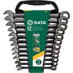   SATA csillag-villáskulcs készlet racsnis 12 részes 8-19 mm Black Edition