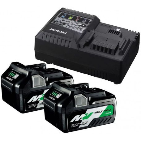 HiKOKI UC 18YSL3 akkumulátor és töltő szett 18 / 36 V / 2 x 5,0 / 2,5 Ah